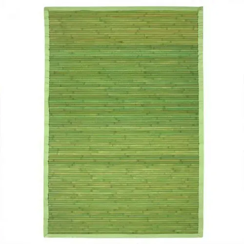 Tapis Salon En Bambou Larges Lattes Ganse Vert 160x230