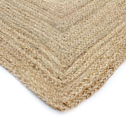 Tapis En Jute Tressé Naturel Artisanal 200x200 - Style Bohème