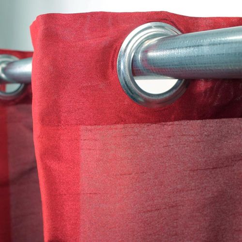 Rideau Effet Soie À Oeillets Rouge 140x250 - Art Silk