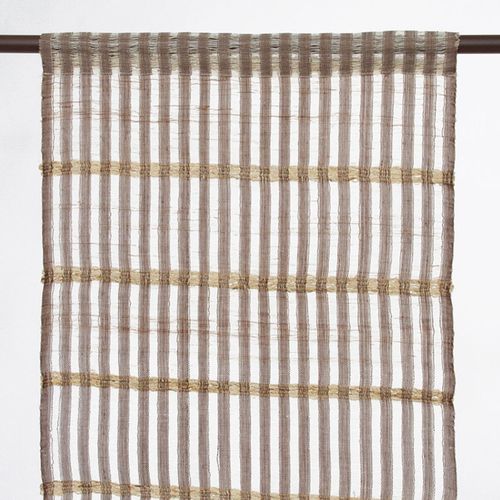 Voilage à Rayures Taupe Et Blanc 45x120 - Rythmes