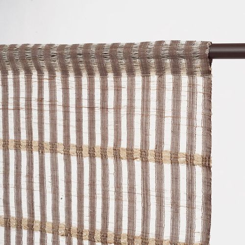 Voilage à Rayures Taupe Et Blanc 45x120 - Rythmes