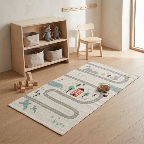 Tapis Enfant Circuit - 60 X 120 Cm - Coton Imprimé