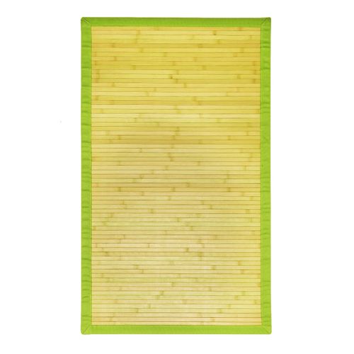 Tapis Salon En Bambou Larges Lattes Et Ganse Anis 120x70