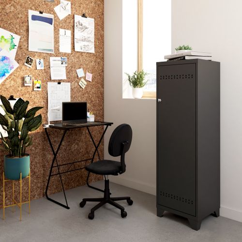 Casier universitaire 1 porte POWER 2 Noir vue d'ambiance 1