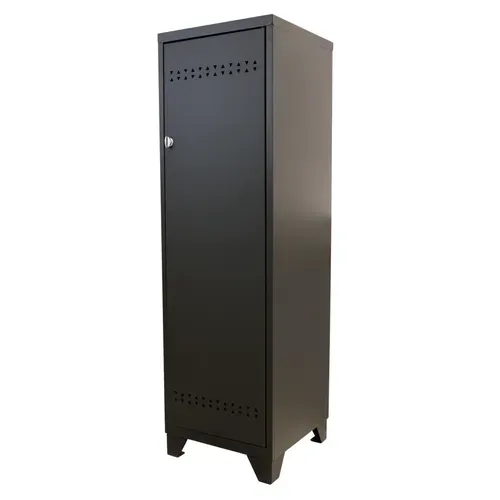 Casier universitaire 1 porte POWER 2 Noir vue de profil