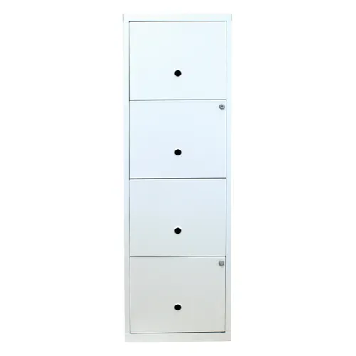 Classeur 4 tiroirs RETRO 3 blanc mat vue de face