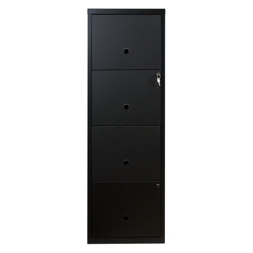 Classeur 4 tiroirs RETRO 3 noir mat vue de face