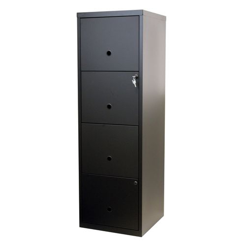 Classeur 4 tiroirs RETRO 3 noir mat vue de profil