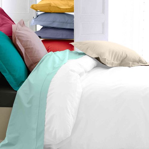 Housse De Couette Percale Made In France Blanc 240x220