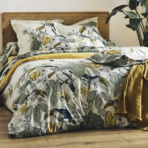 Ensemble Drap Plat Et 2 Taie Toco - 240x310 Cm - Kaki