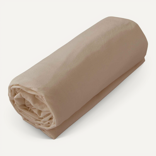 Drap Housse Jersey Uni En 100% Coton - 140x190 Cm - Beige Foncé