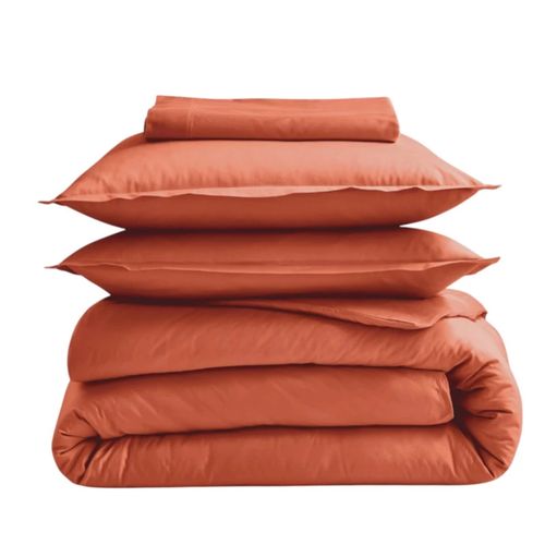 Taie D'oreiller En 100% Coton Biologique - 65x65 Cm - Terracotta