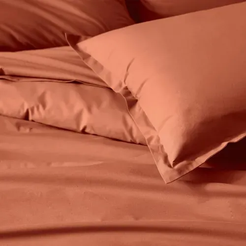 Taie D'oreiller En 100% Coton Biologique - 65x65 Cm - Terracotta