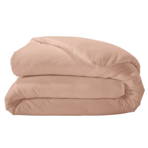 Housse De Couette Unie En Percale De Coton - 300x240 Cm - Pêche