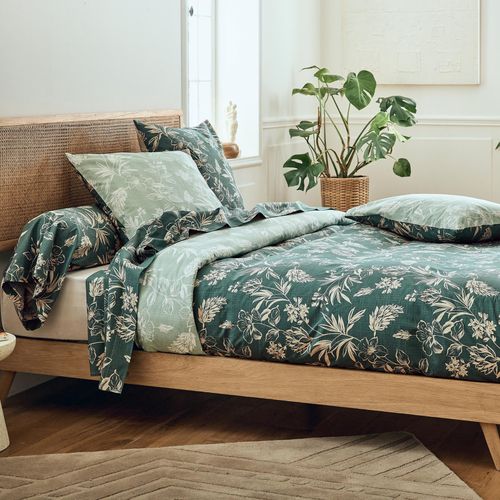 Housse De Couette Percale De Coton Végétal - 260x240 Cm - Vert