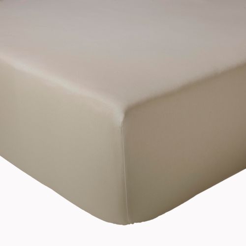 Drap-housse Uni En Satin De Coton - 140x190 Cm - Naturel