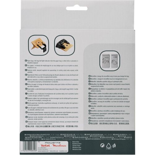 Sacs Papiers Par 6 Avec 2 Microfiltres  Zr003901 Pour Aspirateur Moulinex, Rowenta , Accessimo [...]