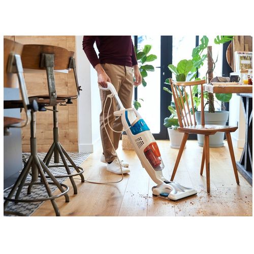 Nettoyeur balai Vapeur 2en1 Filaire Clean et Steam 1700w Blanc/bleu - Ry8544wh
