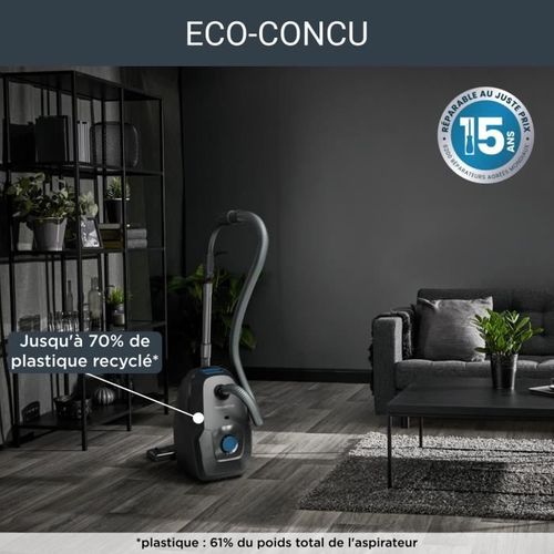 Green Force Max Silence Aspirateur Avec Sac, 4,5 L, 900 W Max, 65 dB(a), Eco-responsable