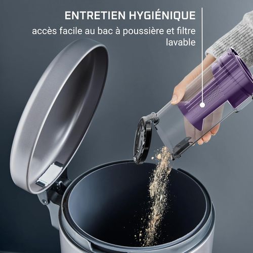 Aspirateur Balai Sans Fil, Bac 0,44 L, Autonomie Jusqu'a 45 Min, Batterie Amovible Lithium-ion 18v