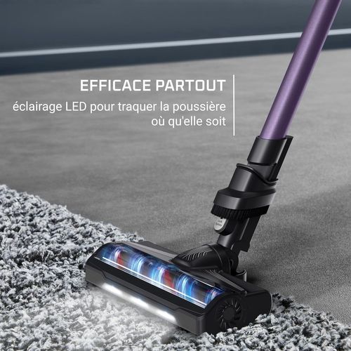 Aspirateur Balai Sans Fil, Bac 0,44 L, Autonomie Jusqu'a 45 Min, Batterie Amovible Lithium-ion 18v
