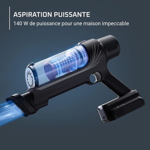 Aspirateur Balai Sans Fil, Bac 0,44 L, Autonomie Jusqu'a 45 Min, Batterie Amovible Lithium-ion 18v