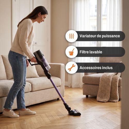 Aspirateur balai RH5A32E0 ROWENTA X-Pert 5.80 - 150W - Violet