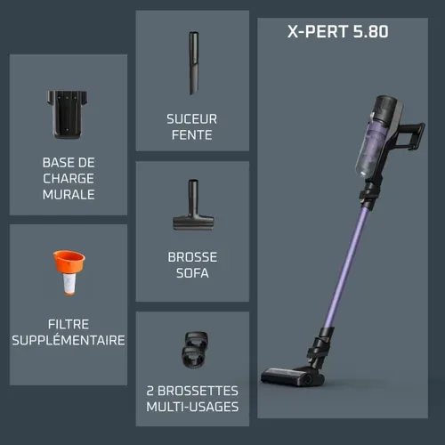 Aspirateur balai RH5A32E0 ROWENTA X-Pert 5.80 - 150W - Violet