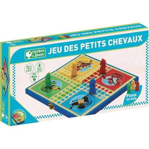 Jeu De Société Jeu Des Petits Chevaux - 66340 - Coffret En Bois