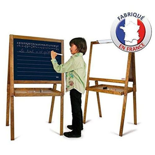 Tableau blanc et tableau noir double face, tableau pour enfants avec chiffres et autres accessoires, chevalet réglable en hauteur pour enfants