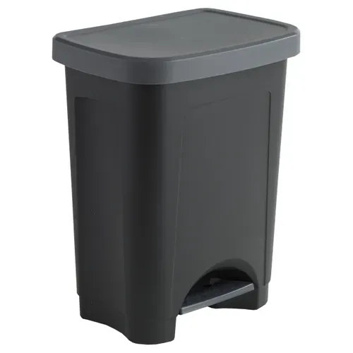 Poubelle 25L STEP BIN Noir vue de profil