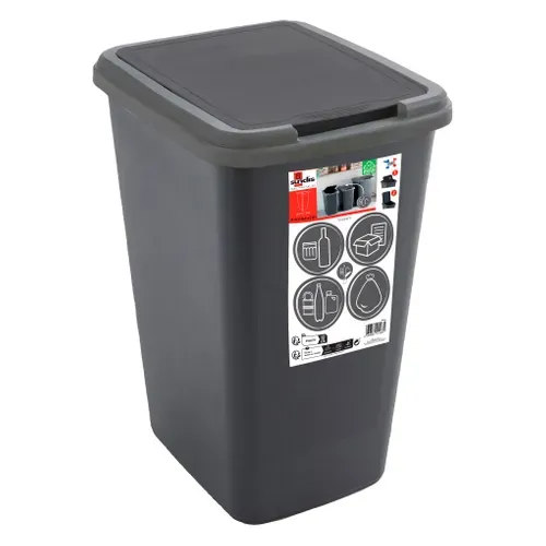 Poubelle 50L GREEN noir vue 3/4