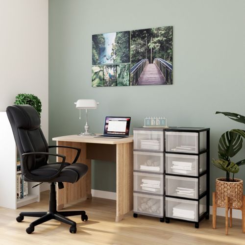 Tour de rangement 4 tiroirs OPTIMO argent