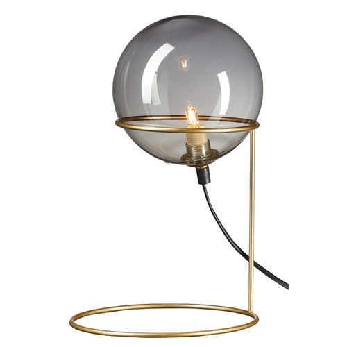 Lampe boule verre fumé Ø19 cm ASTRO Dorée