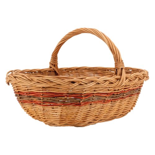 Panier En Osier Vintage – Ancien Panier Pour Courses Ou Champignons – Fait Main