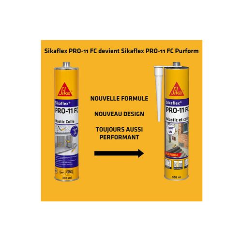Mastic Colle Polyuréthane Sikaflex Pro 11 Fc Gris Cartouche 300ml - Sika - 659662