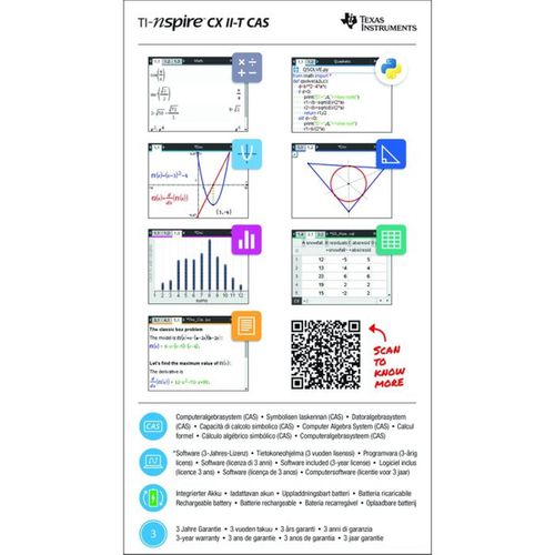 Calculatrice Graphique Cx Ii‑t Cas 3,2" Couleur — Rechargeable, Python