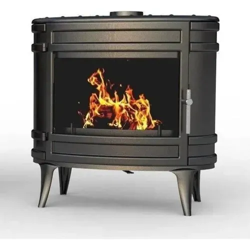 Poêle à Bois En Fonte 8 Kw Anthracite à Poser, Foyer Frontal
