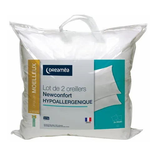 Lot de 2 oreillers 60x60 cm DREAMEA NEWCONFORT