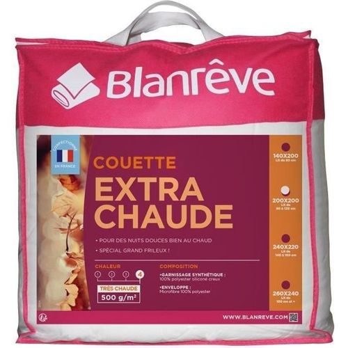 Couette Extra Chaude En Microfibre - 200 X 200 Cm - Blanc
