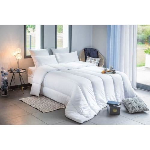 Couette - 220 X 240 Cm - Tempérée - 100% Polyester - 2 Personnes - Blanc