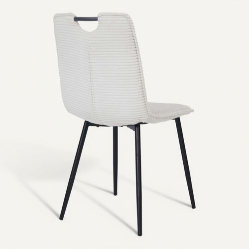 Chaise velours côtelé LILLY Beige vue de derrière