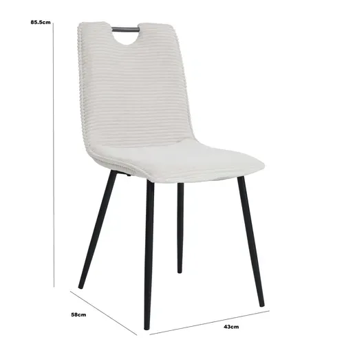 Chaise velours côtelé LILLY Beige