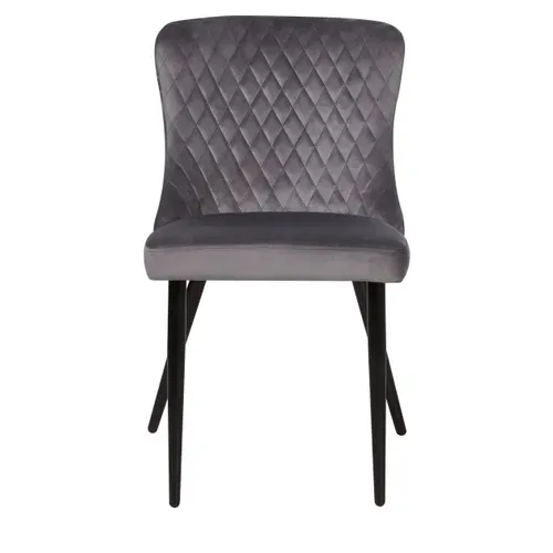 Chaise velours ORA gris vue de face