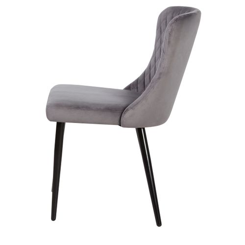 Chaise velours ORA gris
