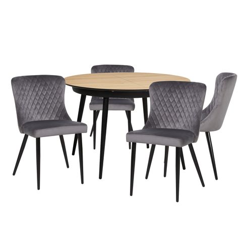 Chaise velours ORA gris