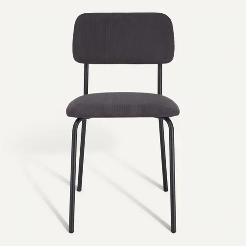 Chaise tissu ANNA Gris anthracite vue de face