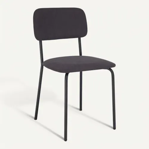 Chaise tissu ANNA Gris anthracite vue 3/4