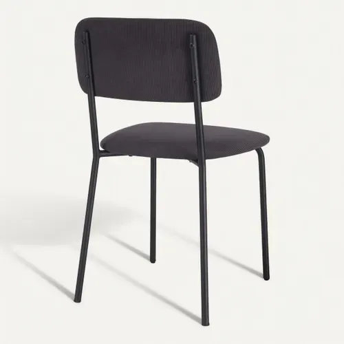 Chaise tissu ANNA Gris anthracite vue de derrière