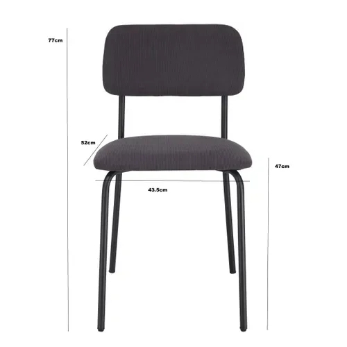 Chaise tissu ANNA Gris anthracite